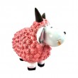 Statue Mouton Résine Rose Tête Blanche Cornes Noires Droites 23 cm - 6