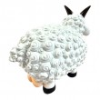 Statue Mouton Résine Blanc Cornes Noires Droites 23 cm - 4