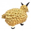 Statue Mouton Résine Doré Tête Blanche Cornes Noires Droites 23 cm - 4