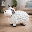 Statue Mouton Résine Blanc Cornes Noires Droites 23 cm - 6