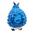 Statue Mouton Résine Bleu Azur Tête Blanche Cornes Noires Droites 23 cm - 7