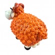 Statue Mouton Résine Orange Tête Blanche Cornes Spiralées Rayées 23 cm - 3