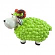 Statue Mouton Résine Vert Pomme Tête Blanche Cornes Spiralées 23 cm - 2
