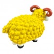 Statue Mouton Résine Jaune Tête Blanche Cornes Spiralées 23 cm - 4