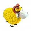 Statue Mouton Résine Jaune Tête Blanche Cornes Spiralées 23 cm - 5