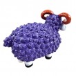 Statue Mouton Résine Violet Tête Blanche Cornes Spiralées 23 cm - 5