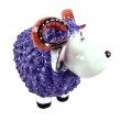 Statue Mouton Résine Violet Tête Blanche Cornes Spiralées 23 cm - 6