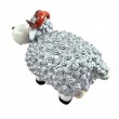 Statue Mouton Résine Argenté Tête Blanche Cornes Spiralées 23 cm - 3