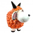 Statue Mouton Résine Orange Tête Blanche Cornes Droites 40 cm - 6
