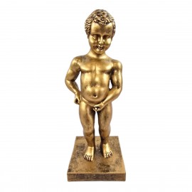 Sculpture Manneken Pis décorative résine doré antique 35 cm