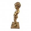 Sculpture Manneken Pis décorative résine doré antique 35 cm - 3