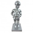 Statuette Manneken Pis décorative résine argentée 35 cm - 1