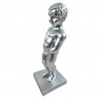 Statuette Manneken Pis décorative résine argentée 35 cm - 2
