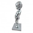 Statuette Manneken Pis décorative résine argentée 35 cm - 3
