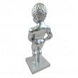 Statuette Manneken Pis décorative résine argentée 35 cm - 4