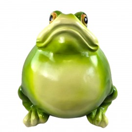 Statue grenouille XXL résine verte 55 cm jardin