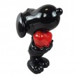 Statue Snoopy chien noir résine cœur rouge 30 cm - 1
