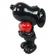 Statue Snoopy chien noir résine cœur rouge 30 cm - 4