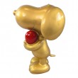 Statue Snoopy chien doré résine cœur rouge 30 cm - 3