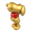 Statue Snoopy chien doré résine cœur rouge 30 cm - 4