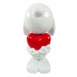 Statue Snoopy chien blanc résine cœur rouge 30 cm - 1
