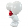 Statue Snoopy chien blanc résine cœur rouge 30 cm - 7