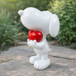 Statue Snoopy chien blanc résine cœur rouge 30 cm - 10