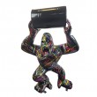 Statue gorille XXL résine splash multicolore tonneau 140 cm - 1