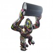 Statue gorille XXL résine splash multicolore tonneau 140 cm - 3