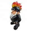 Statue nain punk rock résine casque pics 27 cm - 2