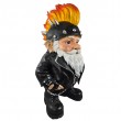 Nain de jardin punk rock résine casque pics crête 40 cm - 2