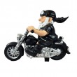 Statue nain de jardin biker sur moto custom en résine 40 cm - 1