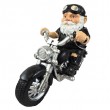 Statue nain de jardin biker sur moto custom en résine 40 cm - 2