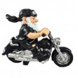 Statue nain de jardin biker sur moto custom en résine 40 cm - 6