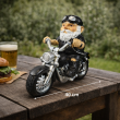 Statue nain de jardin biker sur moto custom en résine 40 cm - 8