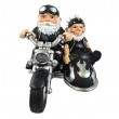 Statue duo nains bikers moto side-car en résine 40 cm - 2