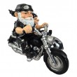 Statue duo nains bikers moto side-car en résine 40 cm - 3