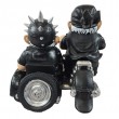 Statue duo nains bikers moto side-car en résine 40 cm - 5