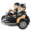 Statue duo nains bikers moto side-car en résine 40 cm - 6
