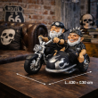 Statue duo nains bikers moto side-car en résine 40 cm - 7