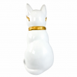 Statue chat blanc avec lunettes dorées et cravate en résine 60 cm - 5