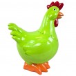 Statue en résine poule/coq vert pomme avec crête rouge 40 cm - 1