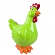 Statue en résine poule/coq vert pomme avec crête rouge 40 cm - 2