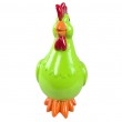 Statue en résine poule/coq vert pomme avec crête rouge 40 cm - 3