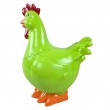 Statue en résine poule/coq vert pomme avec crête rouge 40 cm - 5