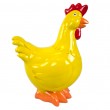 Statue en r&eacute;sine poule/coq jaune avec cr&ecirc;te rouge 40 cm