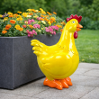 Statue en résine poule/coq jaune avec crête rouge 40 cm - 6