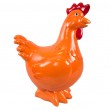 Statue en résine poule/coq orange avec crête rouge 40 cm - 1