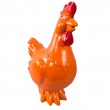 Statue en résine poule/coq orange avec crête rouge 40 cm - 2