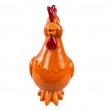 Statue en résine poule/coq orange avec crête rouge 40 cm - 3